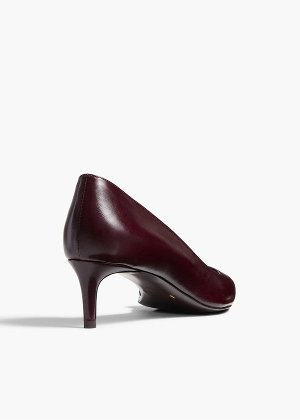 Khaite Jett D'Orsay Low Pump Bordeaux Glazed Leather