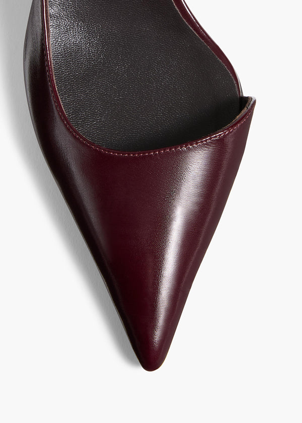 Khaite Jett D'Orsay Low Pump Bordeaux Glazed Leather