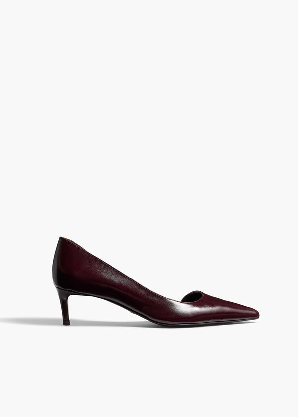 khaite Jett D'Orsay Low Pump Bordeaux Glazed Leather