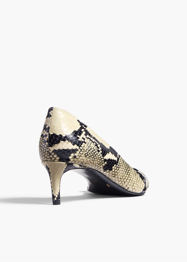 Khaite Jett D'Orsay Low Pump Natural Python-Embossed Leather
