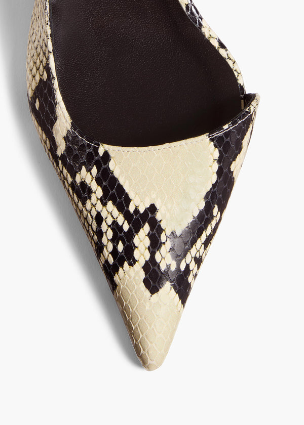 Khaite Jett D'Orsay Low Pump Natural Python-Embossed Leather