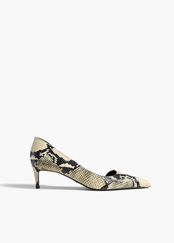 khaite Jett D'Orsay Low Pump Natural Python-Embossed Leather