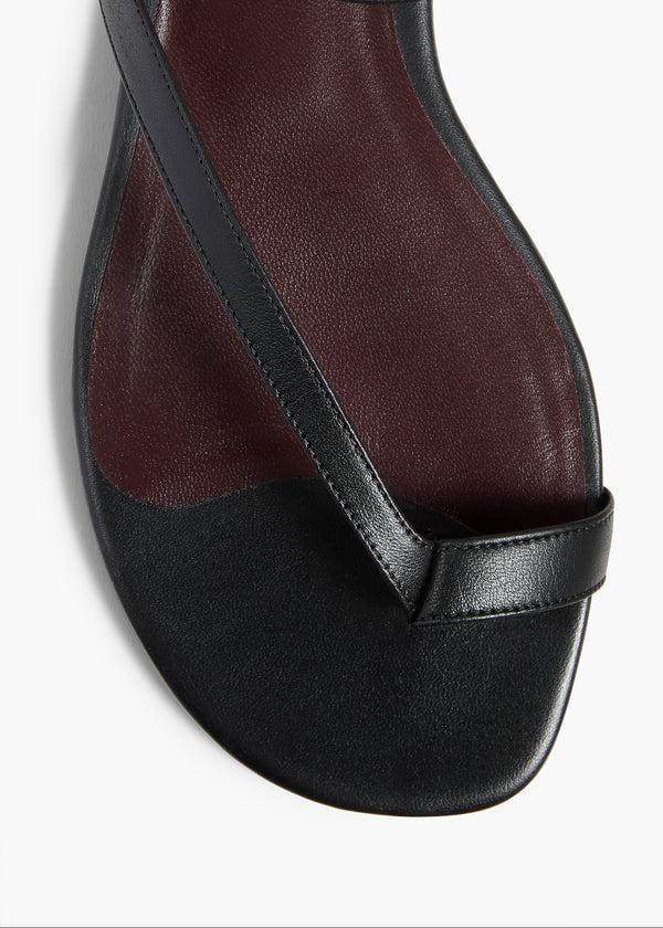 Khaite Aimee Kitten Heel Sandal Black Leather