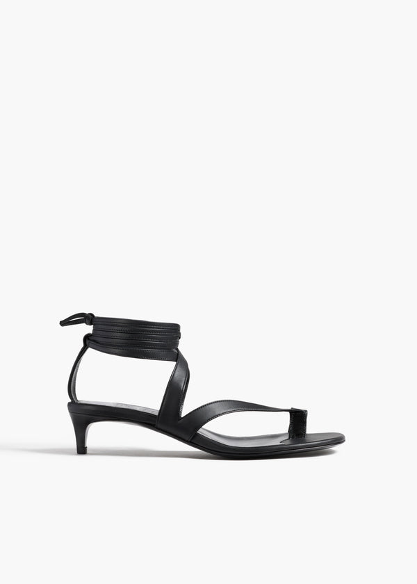 khaite Aimee Kitten Heel Sandal Black Leather
