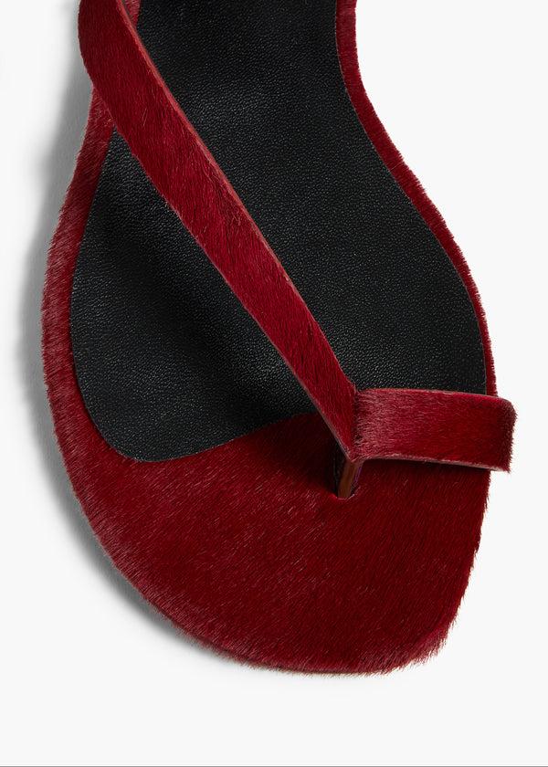 Khaite Aimee Kitten Heel Sandal Cherry Haircalf