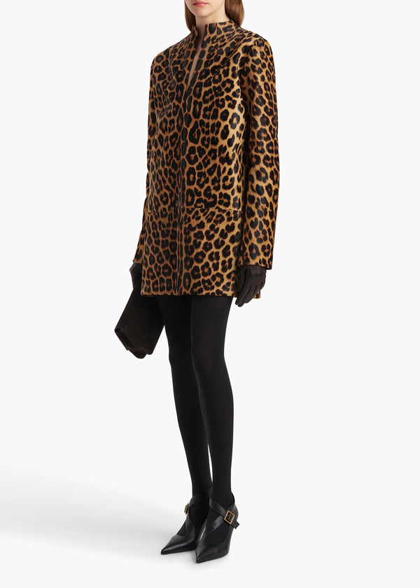 Khaite Aleena Dress Leopard Print Haircalf