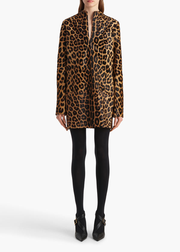 Khaite Aleena Dress Leopard Print Haircalf