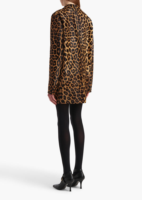 Khaite Aleena Dress Leopard Print Haircalf