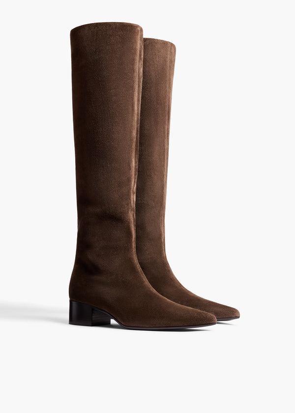 Khaite Andee Knee-High Boot Ebano Suede
