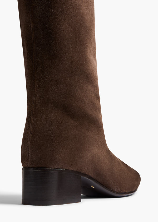 Khaite Andee Knee-High Boot Ebano Suede