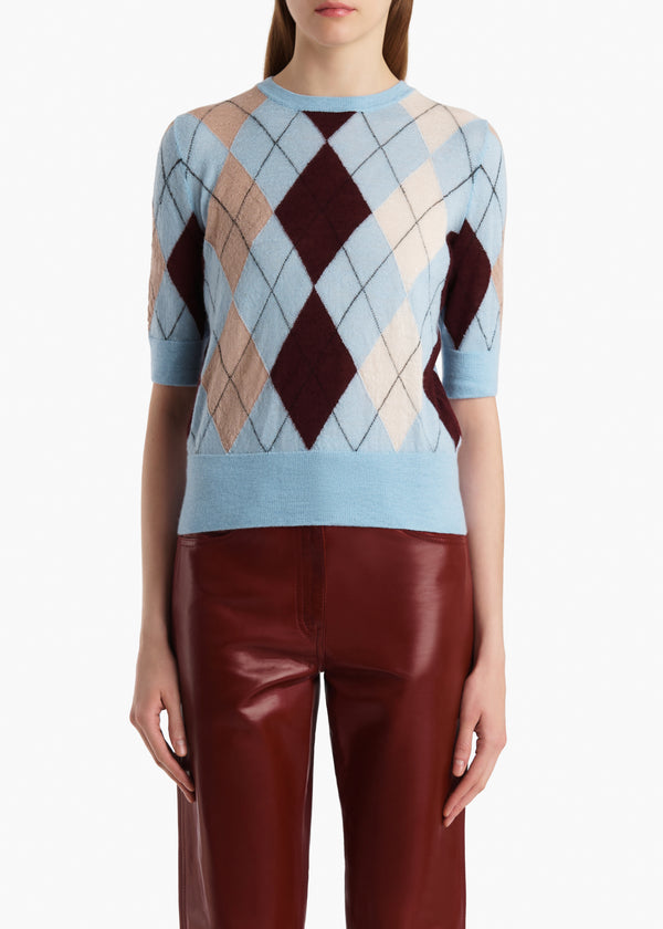 Khaite Anders Top Light Blue Multi