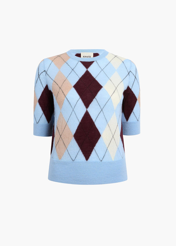 khaite Anders Top Light Blue Multi