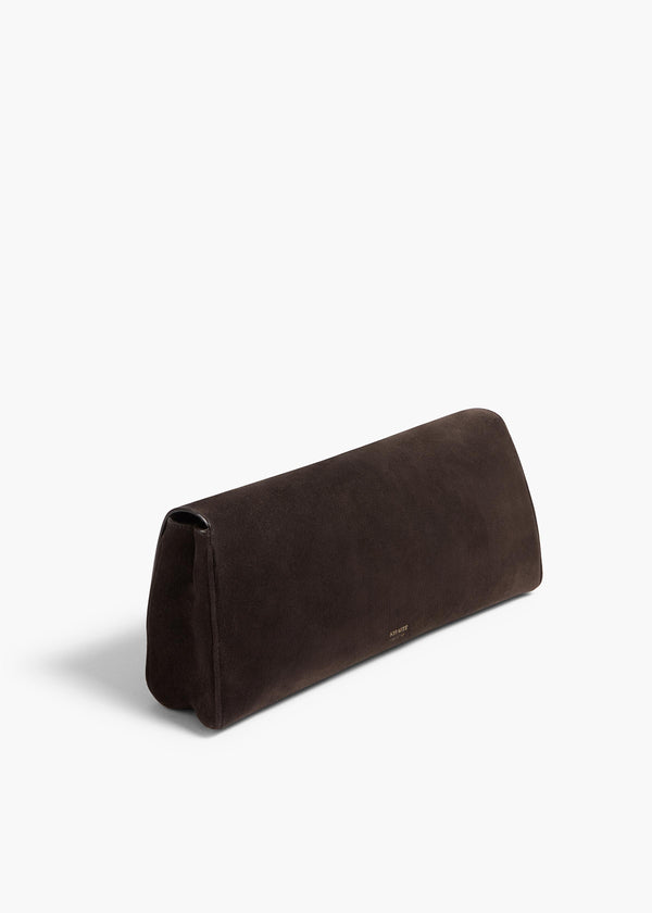 Khaite Audrey Clutch Dark Brown Suede