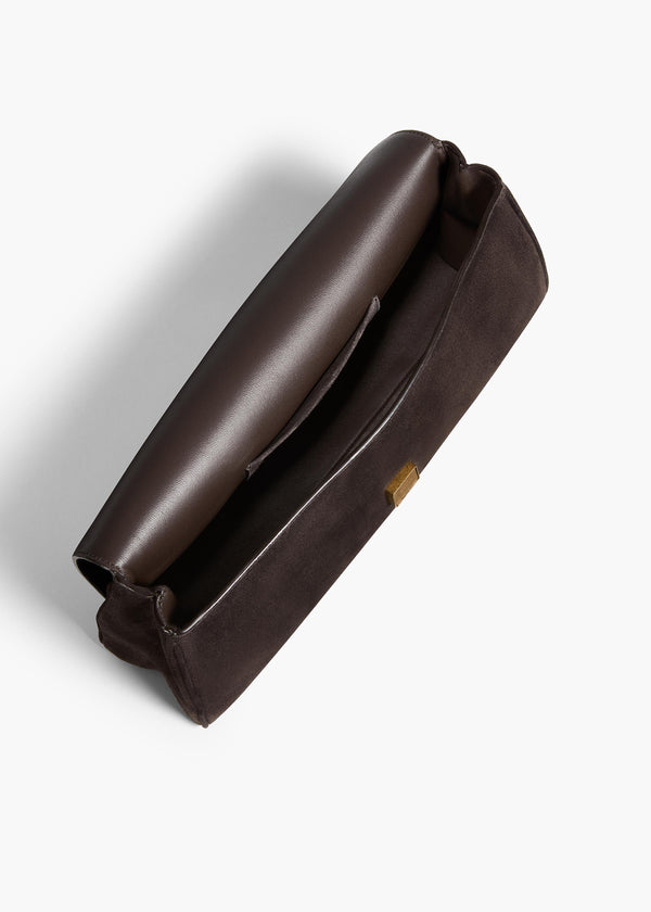 Khaite Audrey Clutch Dark Brown Suede
