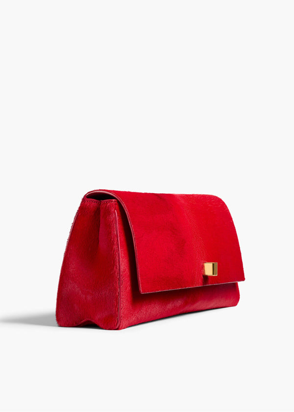 Khaite Audrey Clutch Ruby Haircalf