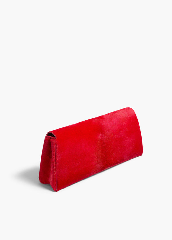 Khaite Audrey Clutch Ruby Haircalf