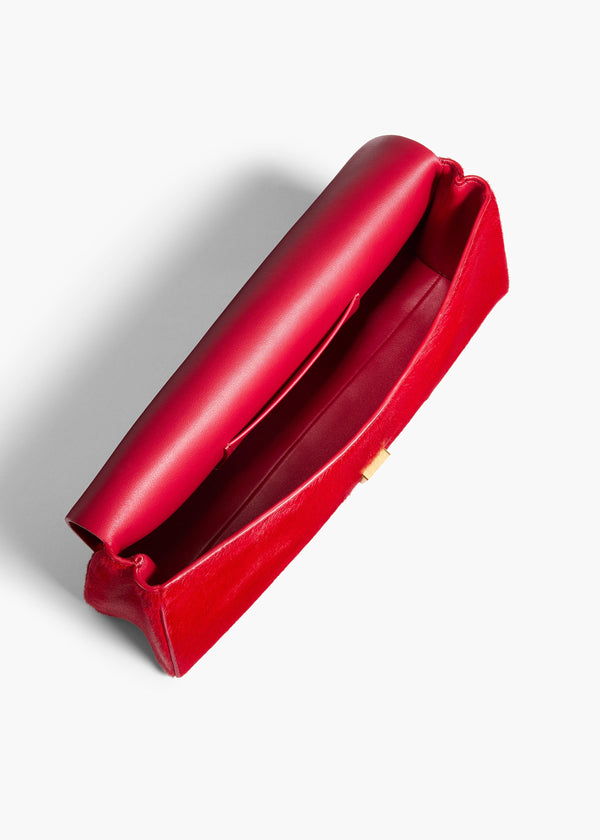 Khaite Audrey Clutch Ruby Haircalf