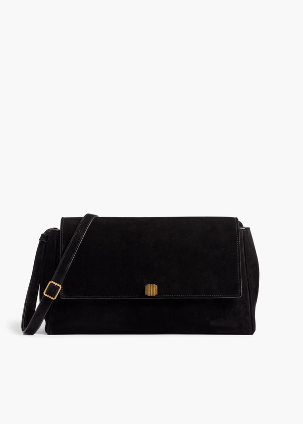 khaite Audrey Crossbody Bag Black Suede