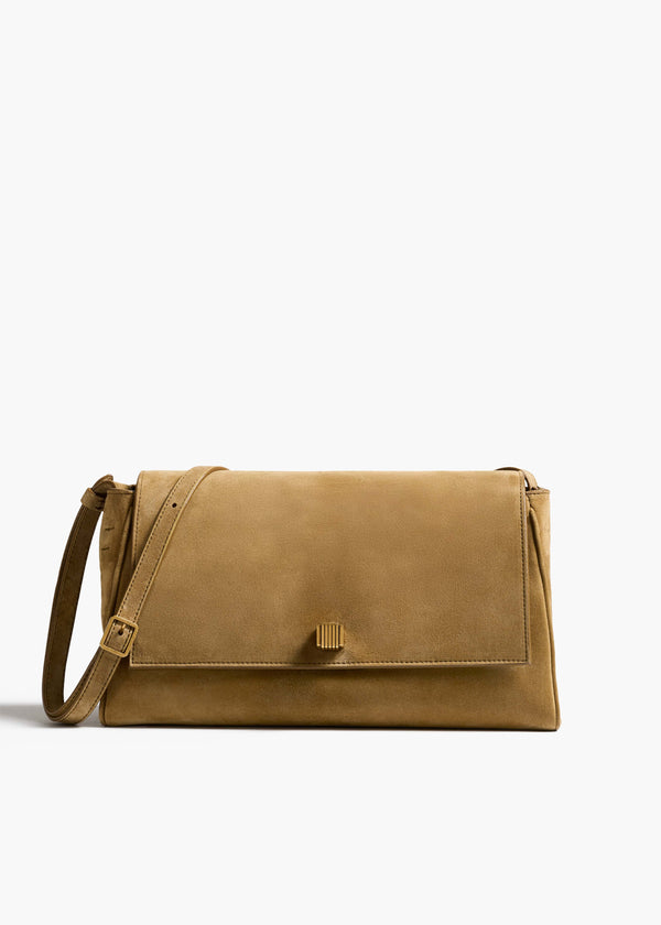 khaite Audrey Crossbody Bag Mud Suede