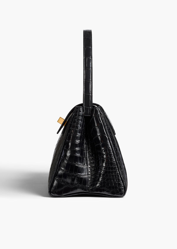Khaite Audrey Top Handle Bag Black Alligator