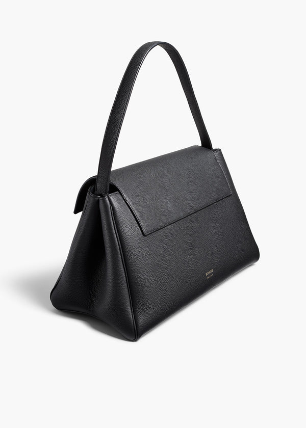 Khaite Audrey Top Handle Bag Black Pebbled Leather