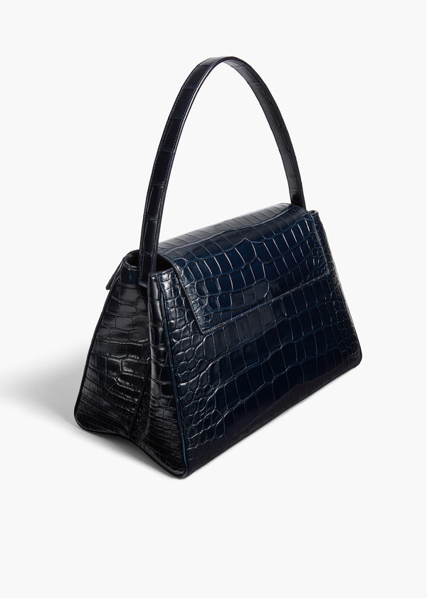 Khaite Audrey Top Handle Bag Midnight Alligator