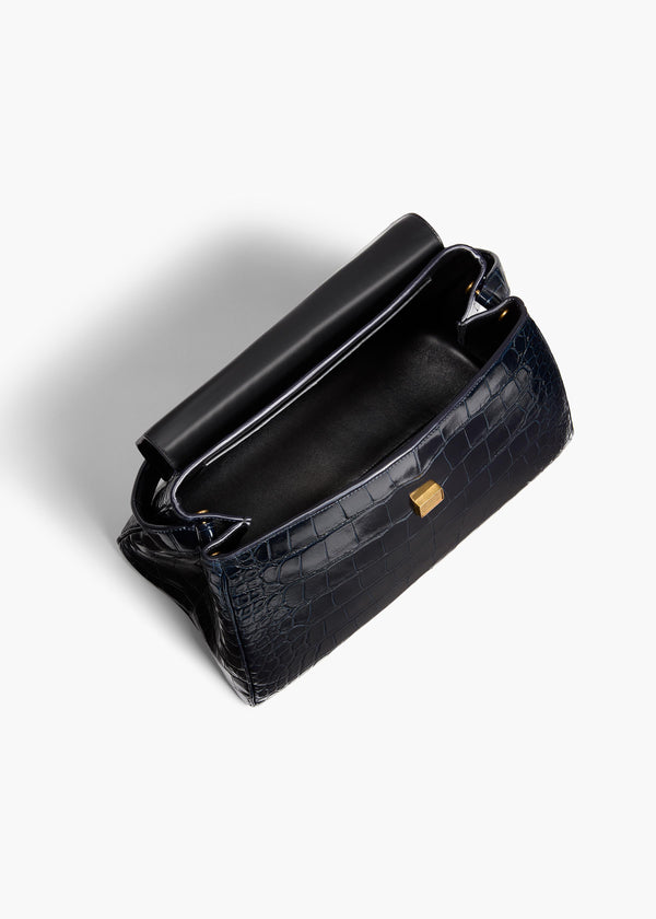 Khaite Audrey Top Handle Bag Midnight Alligator