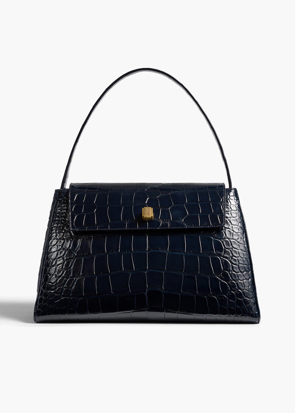 khaite Audrey Top Handle Bag Midnight Alligator