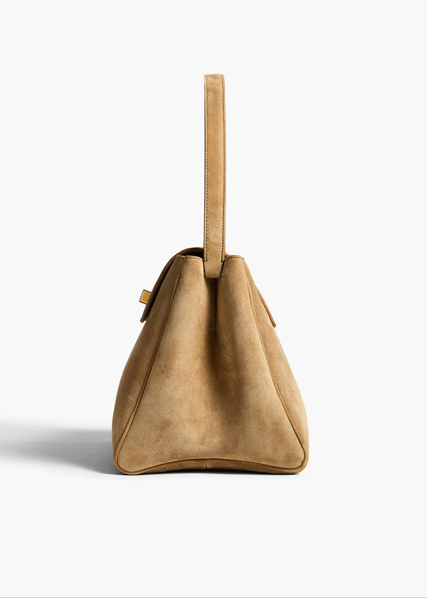 Khaite Audrey Top Handle Bag Mud Suede