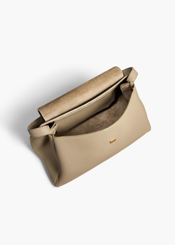 Khaite Audrey Top Handle Bag Sage Pebbled Leather