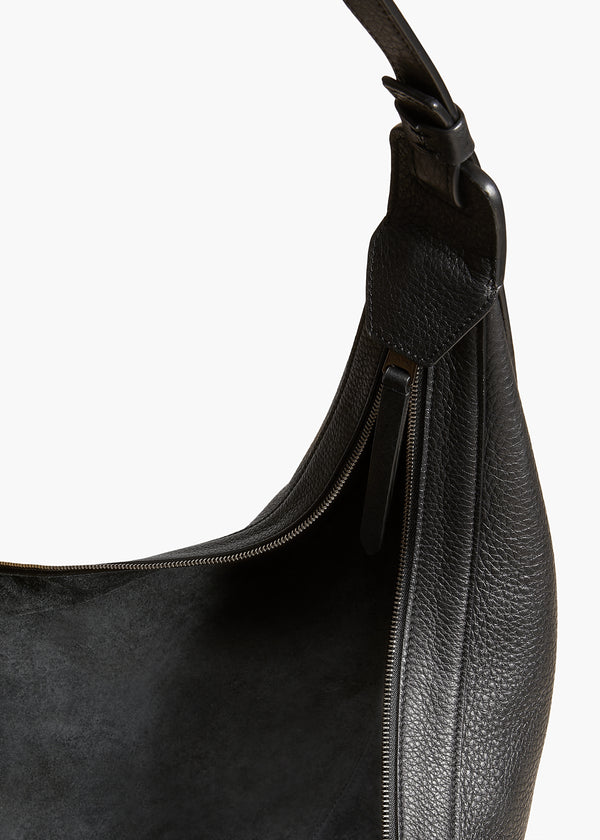 Khaite Augustina Hobo Black Pebbled Leather
