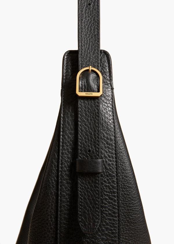 Khaite Augustina Hobo Black Pebbled Leather