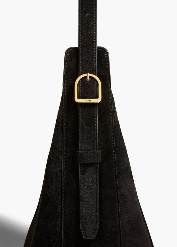 Khaite Augustina Hobo Black Suede
