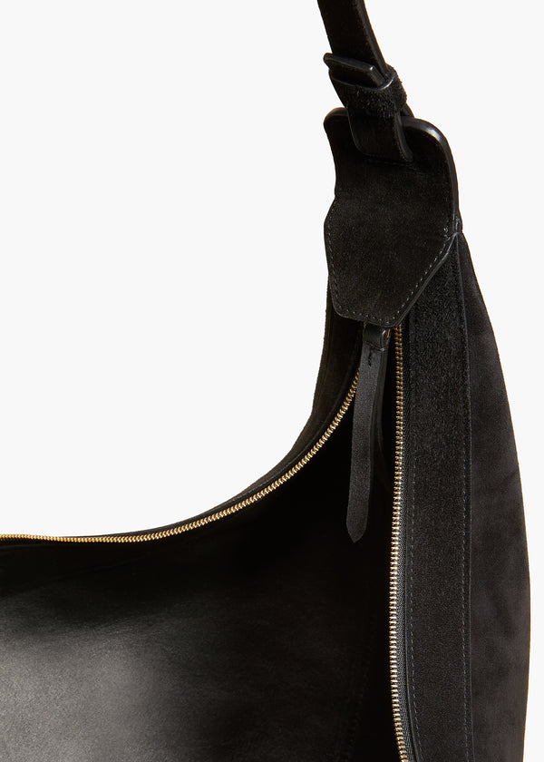 Khaite Augustina Hobo Black Suede