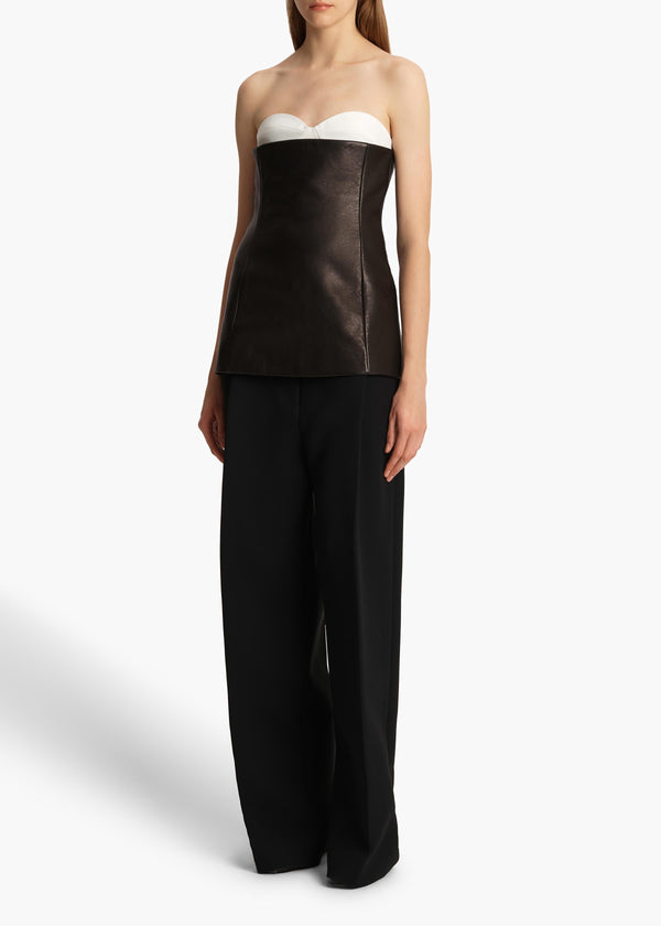Khaite Ayla Top Black Leather
