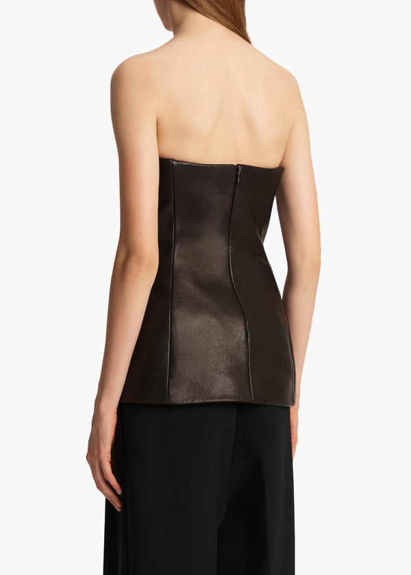 Khaite Ayla Top Black Leather