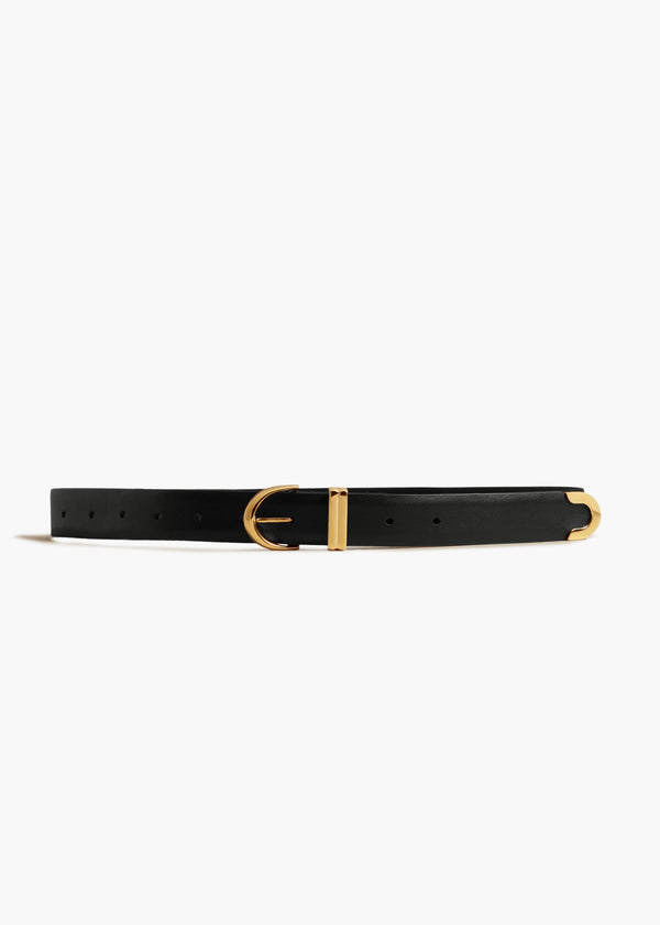 khaite Bambi Belt Black Leather with Gold