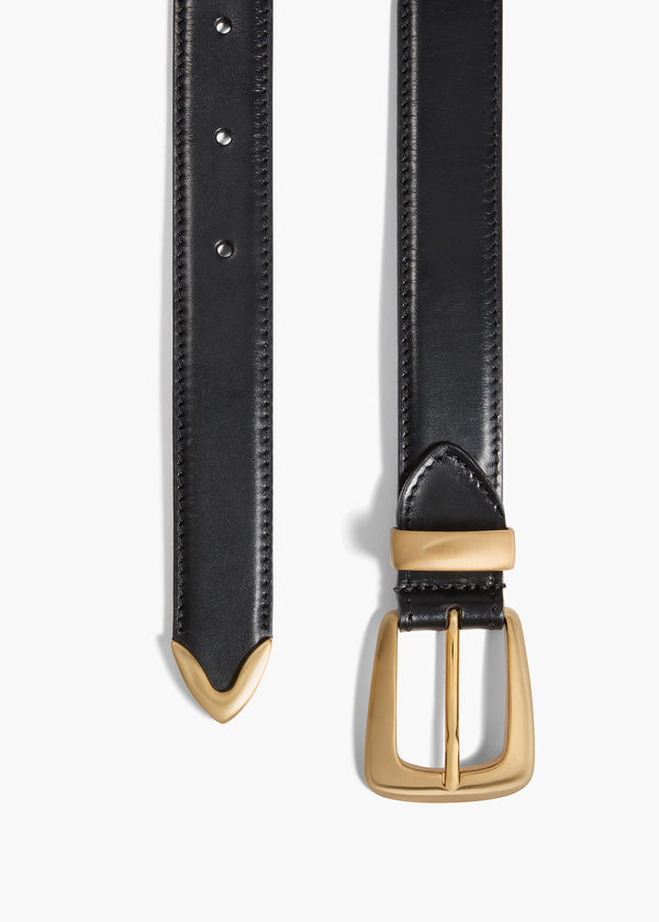 Khaite Benny Belt Black Leather With Gold