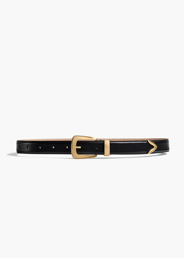khaite Benny Belt Black Leather with Gold