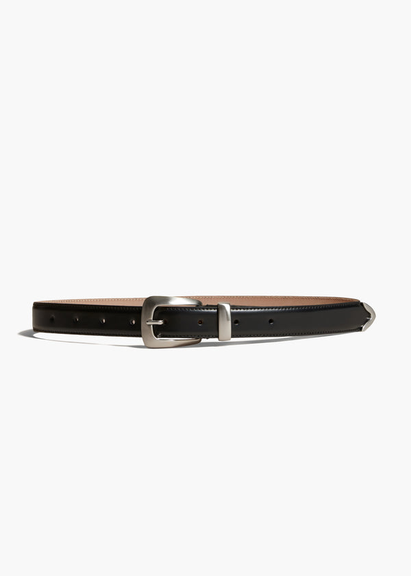 khaite Benny Belt Black Leather with Silver