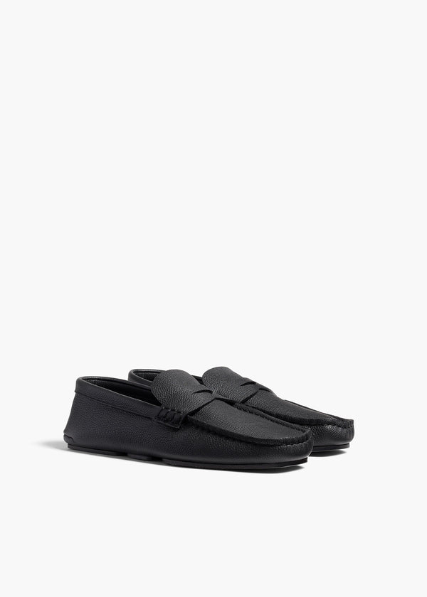 Khaite Billy Loafer Black Pebbled Leather