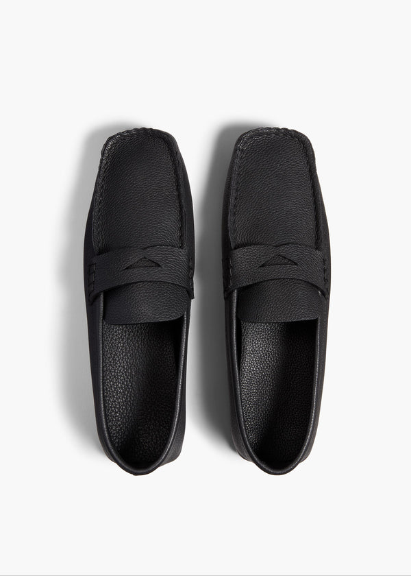 Khaite Billy Loafer Black Pebbled Leather