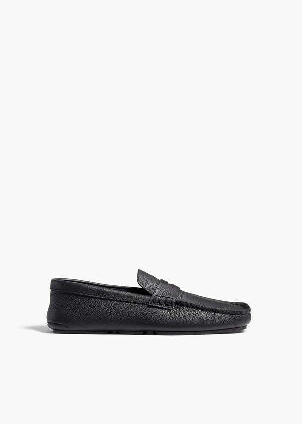 khaite Billy Loafer Black Pebbled Leather
