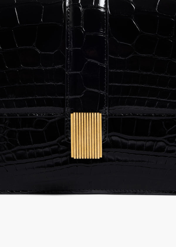 Khaite Blake Crossbody Bag Black Alligator