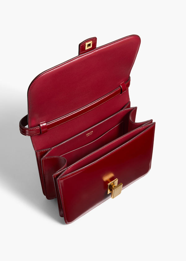 Khaite Blake Crossbody Bag Oxblood Leather