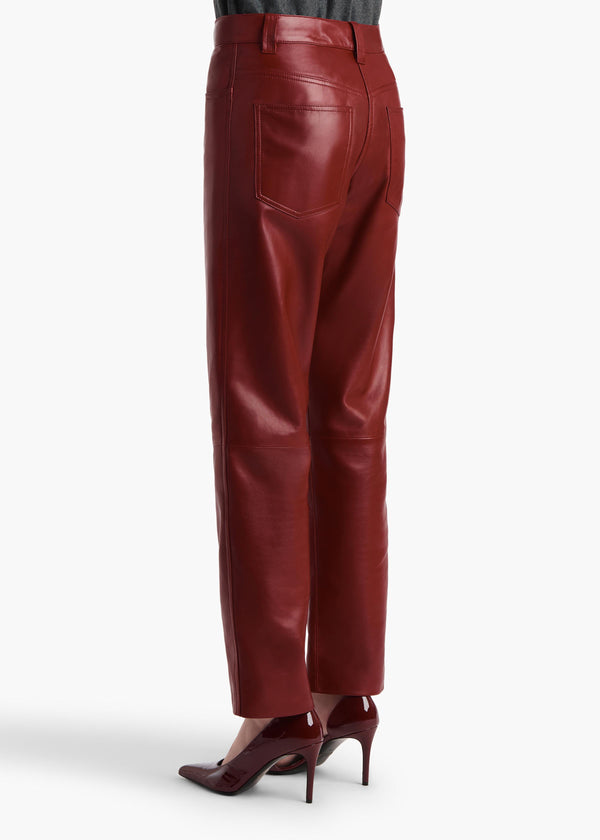 Khaite Callum Pant Garnet Leather