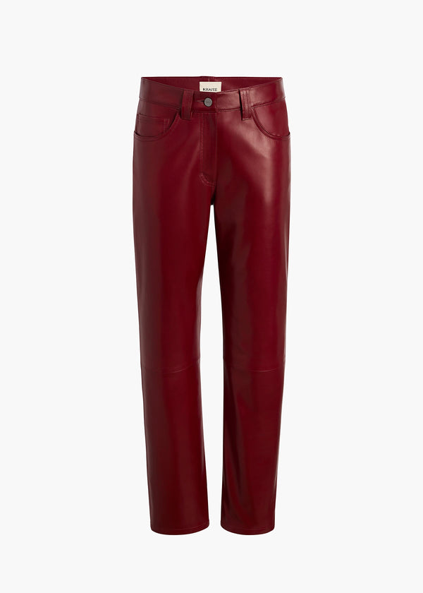 khaite Callum Pant Garnet Leather