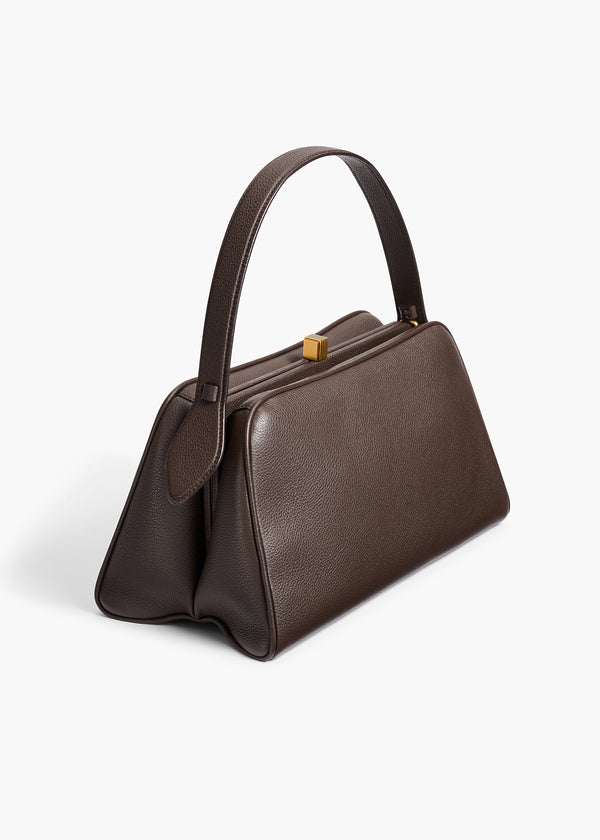 Khaite Cate Bag Dark Brown Pebbled Leather