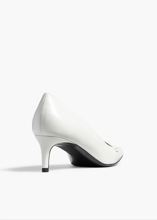 Khaite Celia Pump Optic White Leather