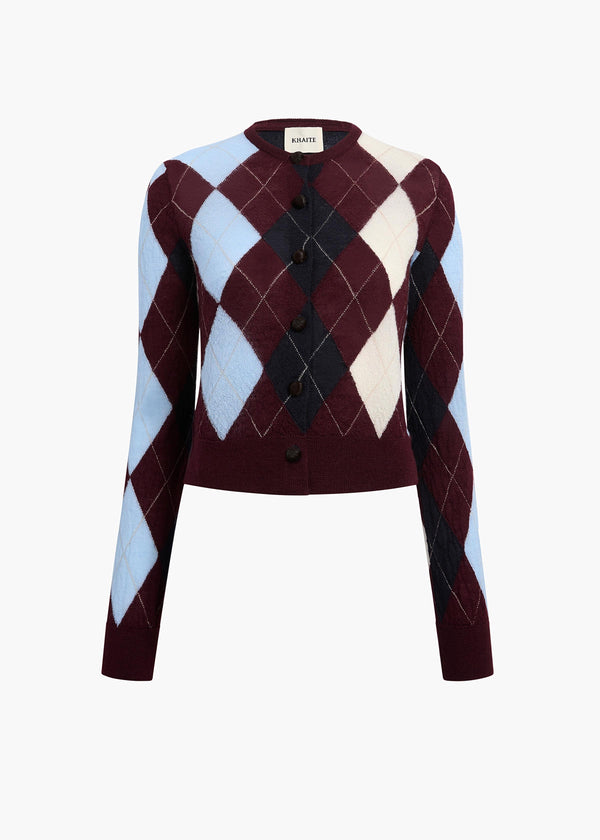 khaite Charli Cardigan Merlot Multi